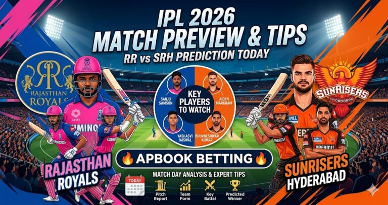 RR vs SRH Prediction Today 🔥 Apbook Betting IPL 2026 Match Preview & Tips