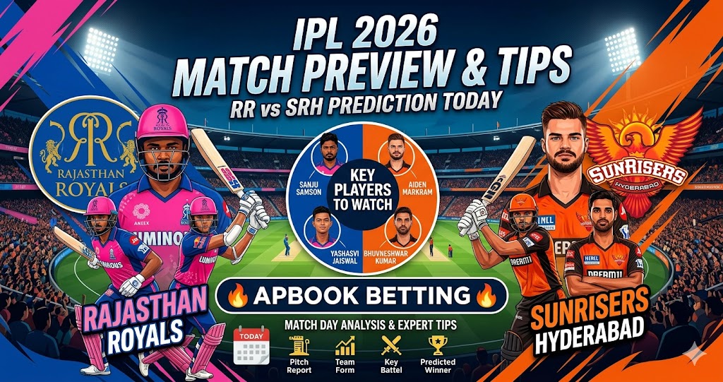 RR vs SRH Prediction Today 🔥 Apbook Betting IPL 2026 Match Preview & Tips